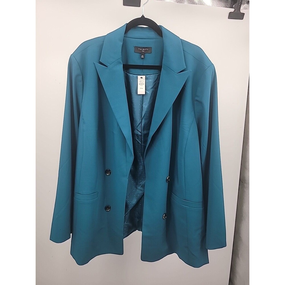 New Talbots City Twill Open Front Blazer Sz 24W Office Career Work Teacher Event
